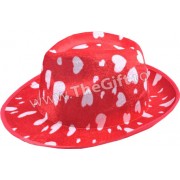 Palarie rosie, cu inimioare