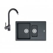 Pachet Franke 114.0531.822 chiuveta fragranite BFG 651-78 grafite, 780x500mm, 1 1/2B 1/2D + Baterie Franke Pola