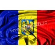 Drapelul, steagul Romaniei, cu stema