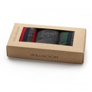 3 darabos férfi zokni szett szürke-zöld-piros színben 9961