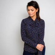 Női sötét kék ing Willsoor pöttyös 10264