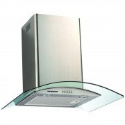 Hota Heinner DCH-650GX, Semineu arcada, 60 cm, 643 m³/h, 1 motor, 3 viteze, Butoane push, Inox + Sticla