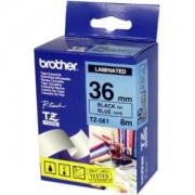 Ламинирана лента Brother TZ Tape 36mm BLACK ON BLUE, Laminated, 8m lenght, for P-Touch - TZE561
