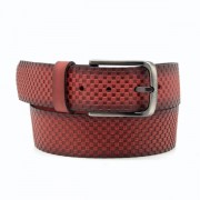 Férfi bőr öv Willsoor 7741 -ban bordó szín