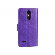Slim Synthetic Leather Wallet Case with Stand for LG K4 (2017) - LG Leather Wallet Case (Purple)