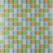Maxwhite ASHS242 Mozaika skleněná zelená žlutá bílá 29,7x29,7cm sklo