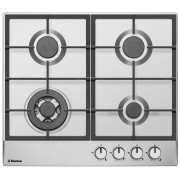 Plita incorporabila Hansa Fine BHGI61150, 4 arzatoare gaz, Dublu arzator, Aprindere electrica, Suporti fonta, Inox