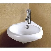 Maxwhite 1002 SASSARI Umyvadlo keramické rohové oválné závěsné s otvorem pro baterii 37x39x15,5cm