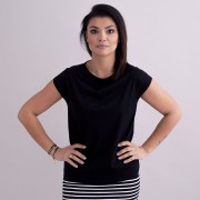 Női pamut- póló a fekete 10576