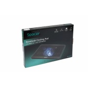 Stand notebook 15.6" - metal, fan cu led albastru, Spacer (SP-NC19)