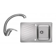 Pachet promotional Alveus Chiuveta Elegant 30, cuva dreapta, inox + Baterie GM 130, Crom