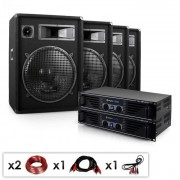 DJ PA Conjunto Completo "Miami Quasar Pro" 2x Amplificador 4x Altifalantes