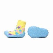 Sosete Antiderapante TPR marime 19 / 11.2cm - galben cu bulinute