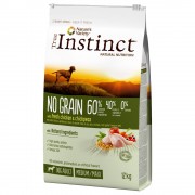 2x12kg True Instinct Sem Cereais Medium/Maxi frango ração