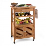 Louisiana Carro de Apoio Cozinha 3 Níveis Bambu