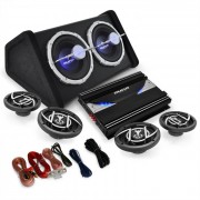 "Black Line 520" 4.1 Car Hifi Set amplificador colunas Sub