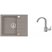 Set promotional Alveus Chiuveta ROCK 30 Gri + Baterie Tonia Gri