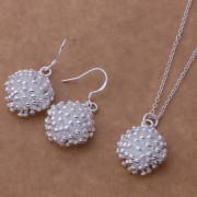 Set placat argint colier si cercei sfera Sara