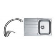 Pachet promotional Alveus Chiuveta Line 80, cuva dreapta, inox + Baterie GM 130, Crom